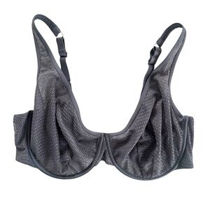 Thirdlove Unlined Modern Mesh Scoop Bra Dark Gray Size 38DD (E) EUC